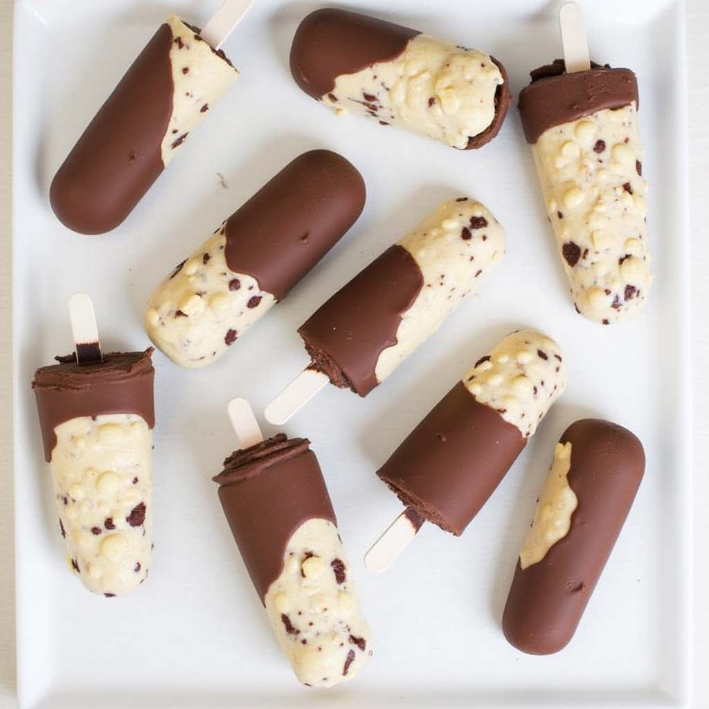 Homemade Chocolate Covered Ice Cream Popsicles