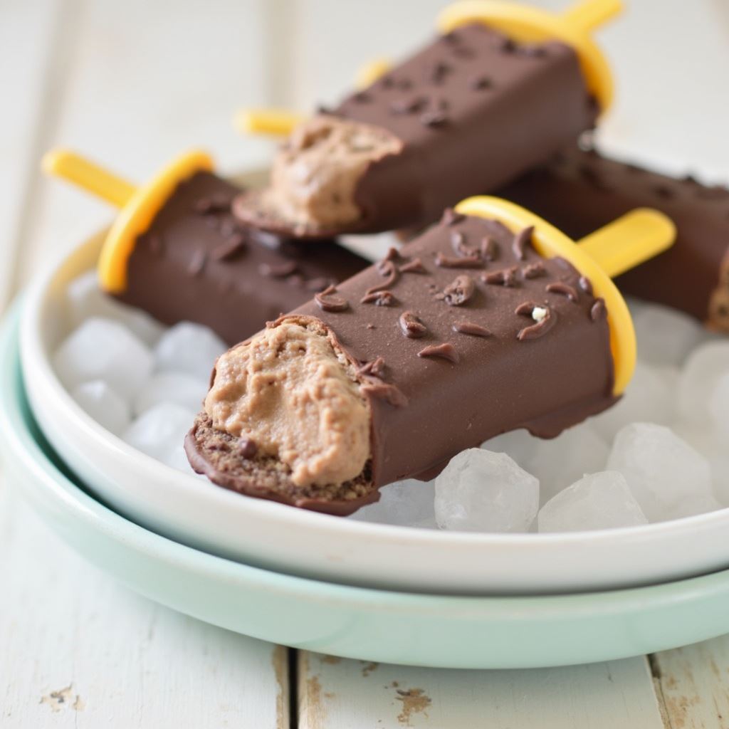 Homemade Chocolate Covered Ice Cream Popsicles