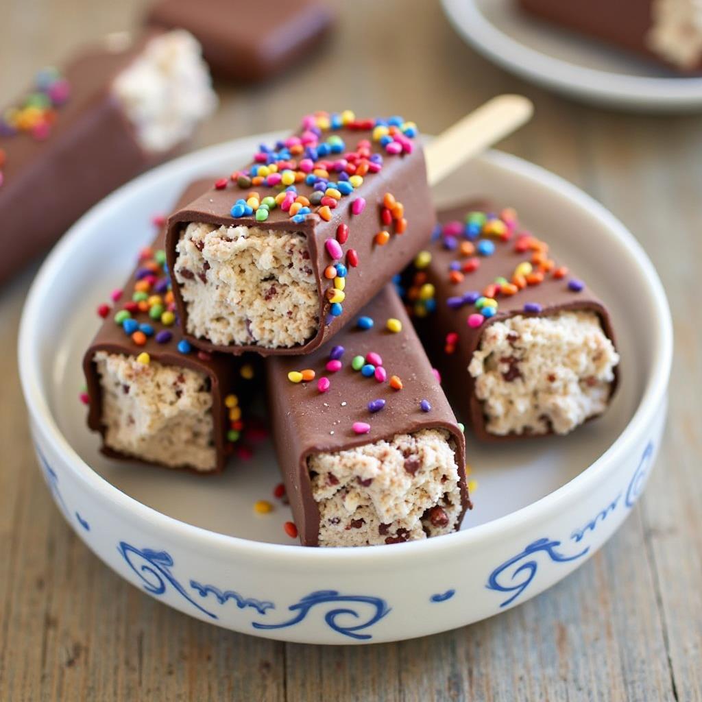 Homemade Chocolate Covered Ice Cream Popsicles