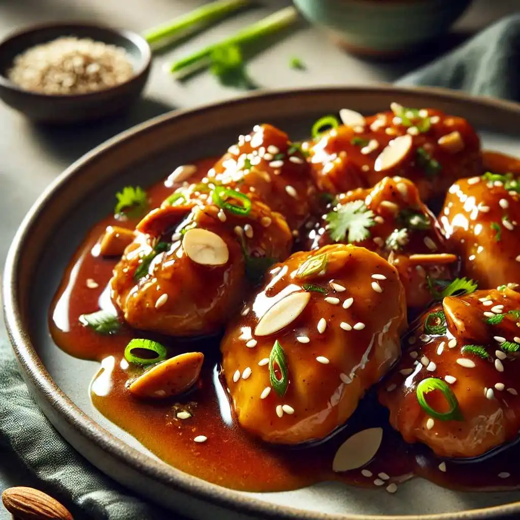 chopped almonds and asian sauce recipe