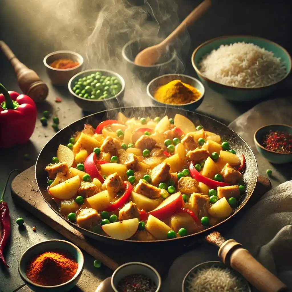 curry apple and deep fried rice recipe