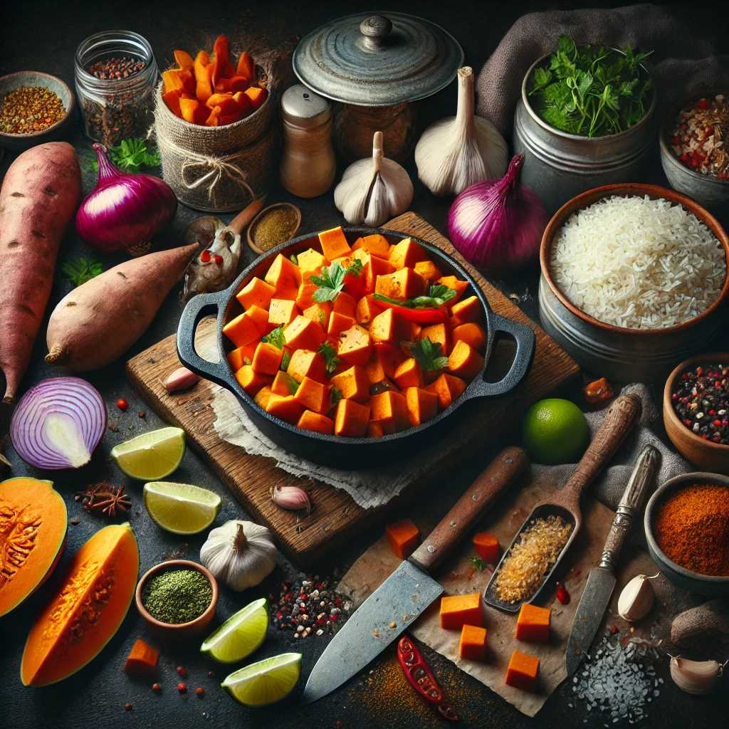 one pot meal recipe with sweet potatoes -rice