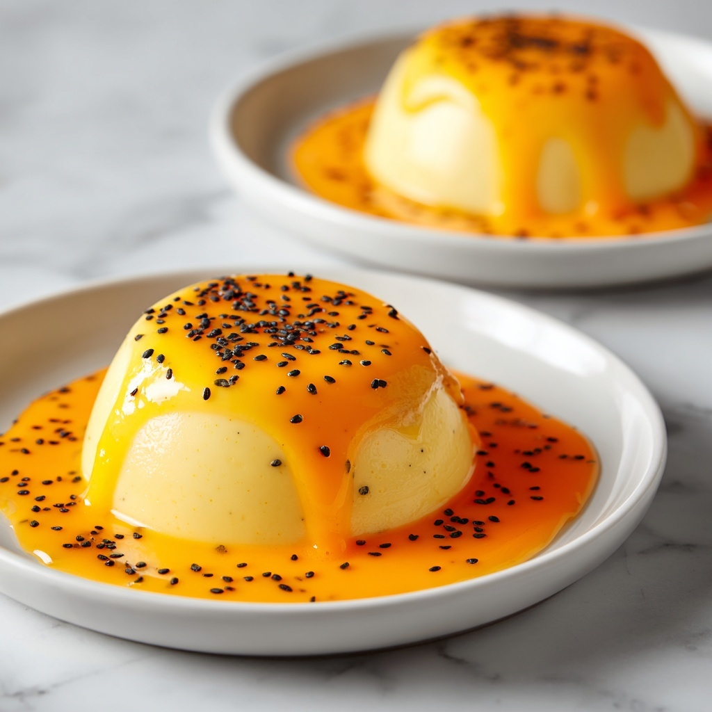 Passion Fruit Panna Cotta with Coconut Cream and Lime Passion Fruit Coulis Recipe - Recipe Image