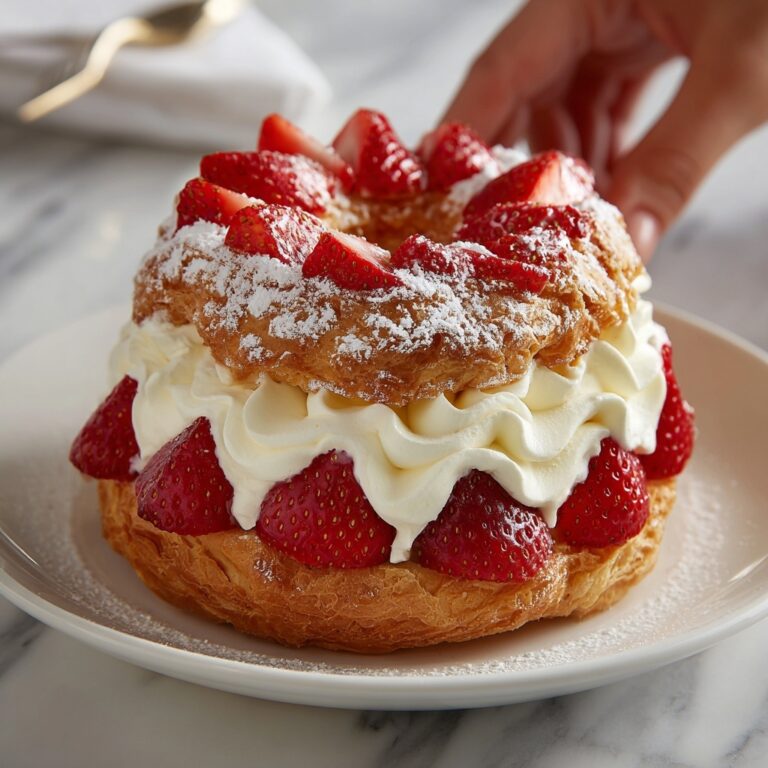 Paris-Brest Pastry with Whipped Cream and Strawberries Recipe