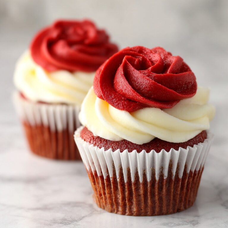 Rose Red Velvet Cupcakes with Cream Cheese Frosting Recipe