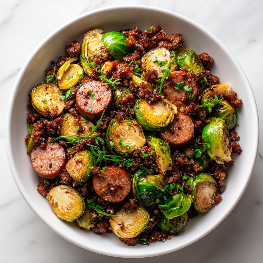 Five-Spice Brussels Sprouts and Sausage Stir-Fry Recipe - Recipe Image