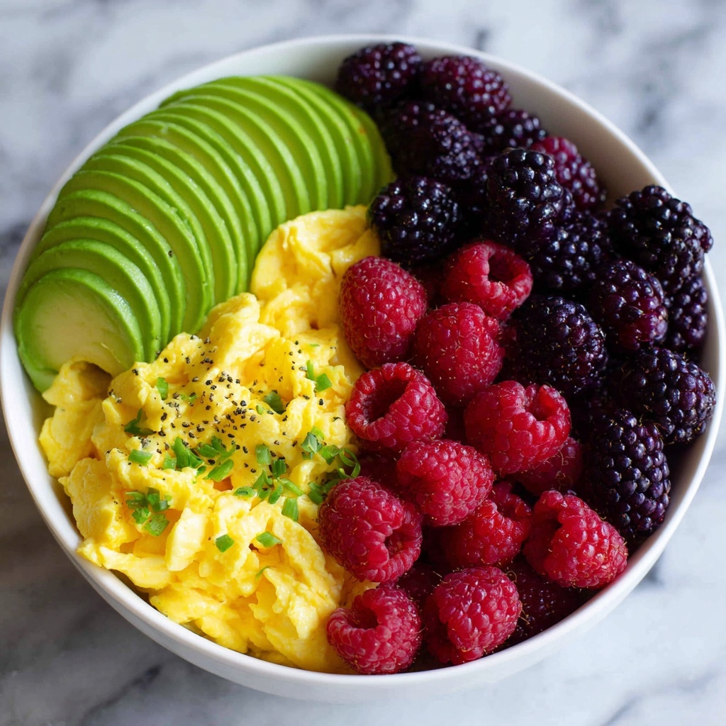 Power Breakfast Bowl with Scrambled Eggs, Avocado & Berries Recipe - Recipe Image