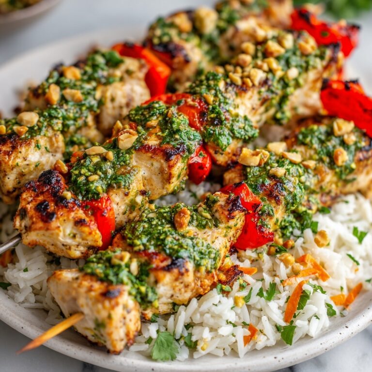 Thai Spicy Basil Chicken Skewers with Cashew Sauce and Gremolata Recipe