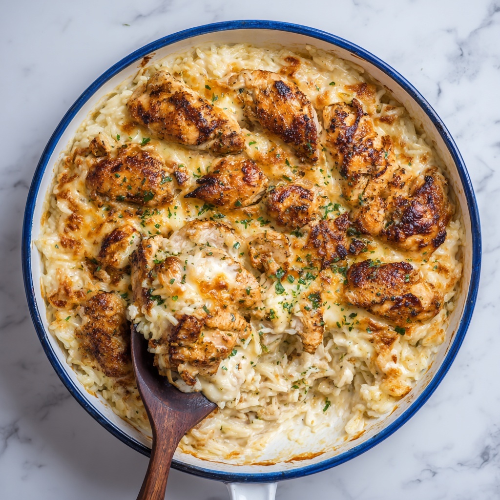One-Pot Creamy Chicken and Rice Recipe - Recipe Image