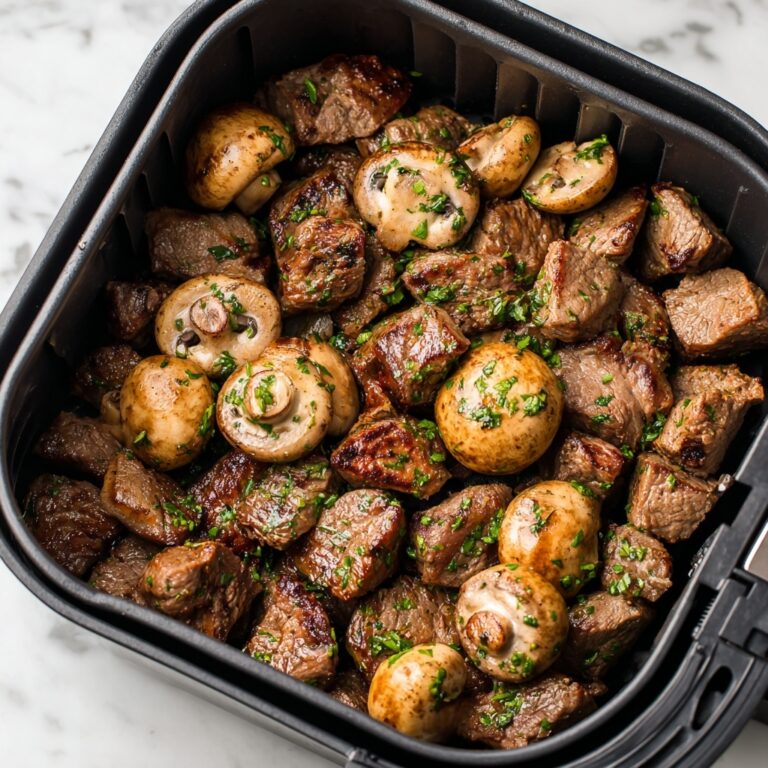 Air Fryer Steak Tips & Mushrooms Recipe