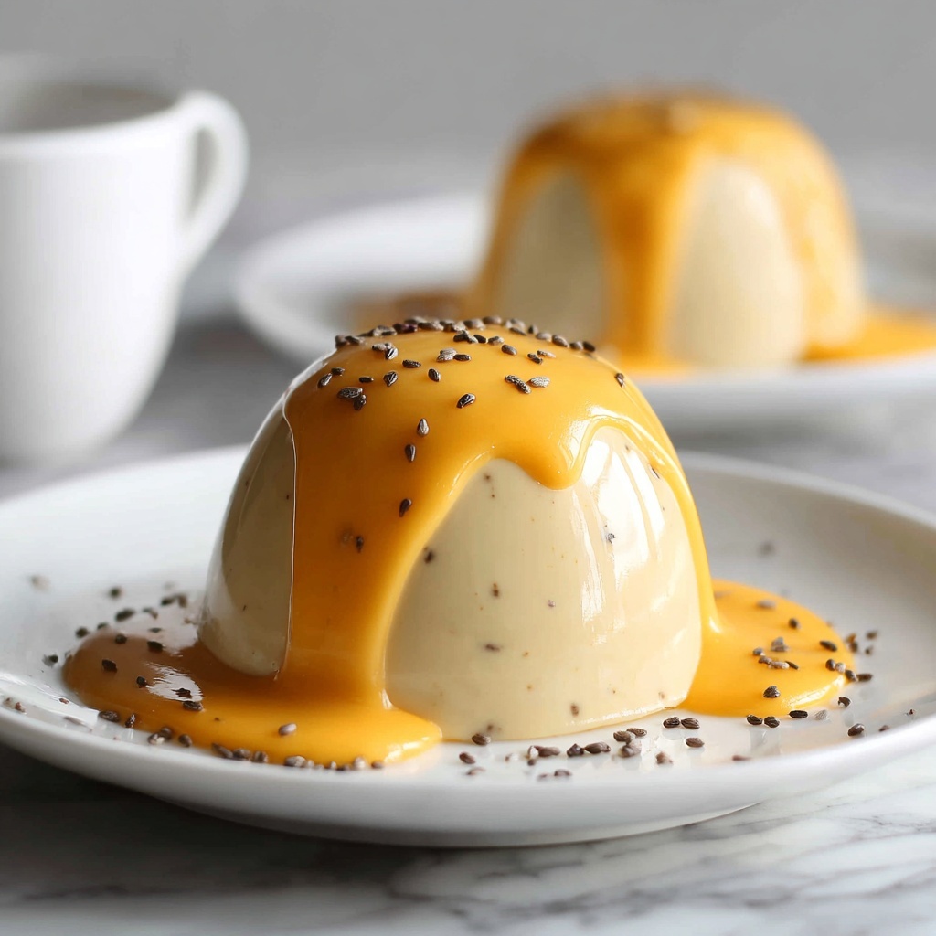 Passion Fruit Panna Cotta with Coconut Cream and Lime Passion Fruit Coulis Recipe - Recipe Image