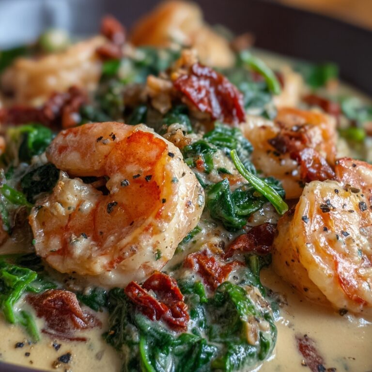 Creamy Sun-Dried Tomato Shrimp with Spinach Pasta Recipe