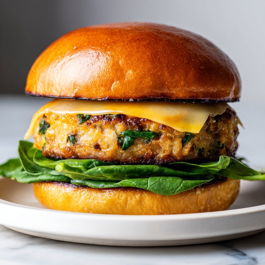 White Cheddar Spinach Chicken Burgers Recipe - Recipe Image