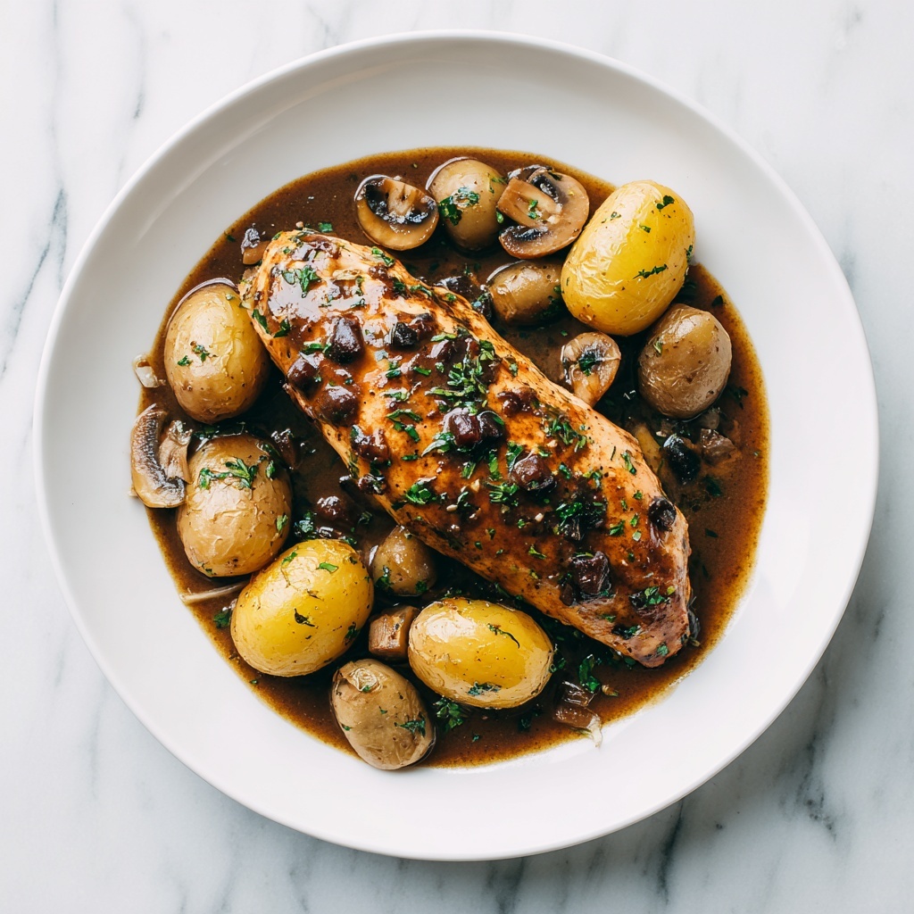 Savory Chicken with Mushrooms and Potatoes Recipe - Recipe Image