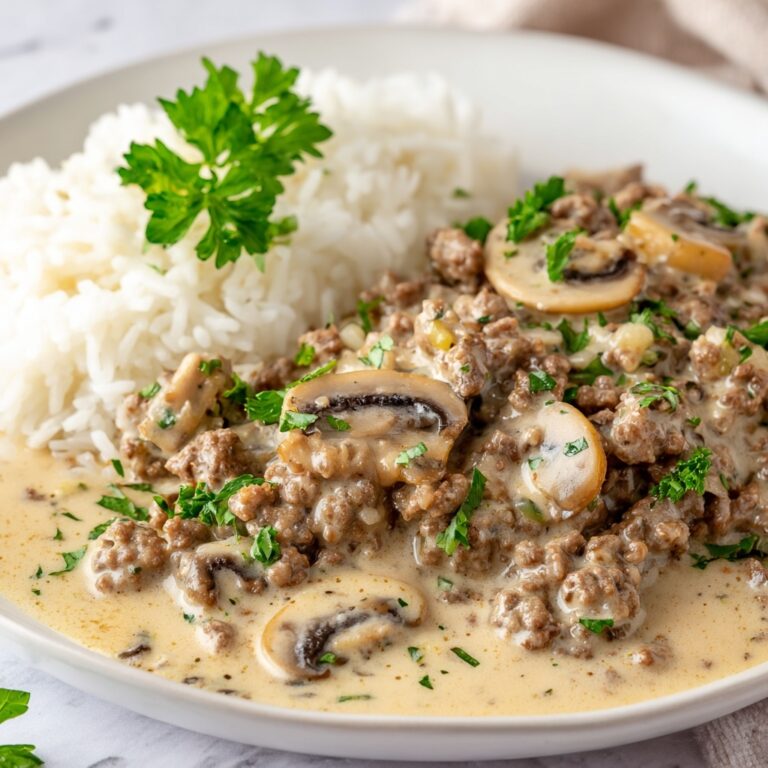 Ground Beef Stroganoff and Rice Recipe