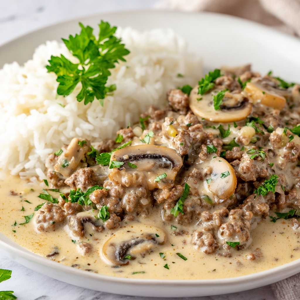 Ground Beef Stroganoff and Rice Recipe - Recipe Image