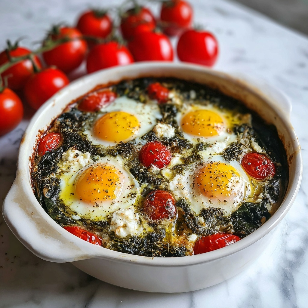 Mediterranean Baked Feta Eggs Recipe - Recipe Image