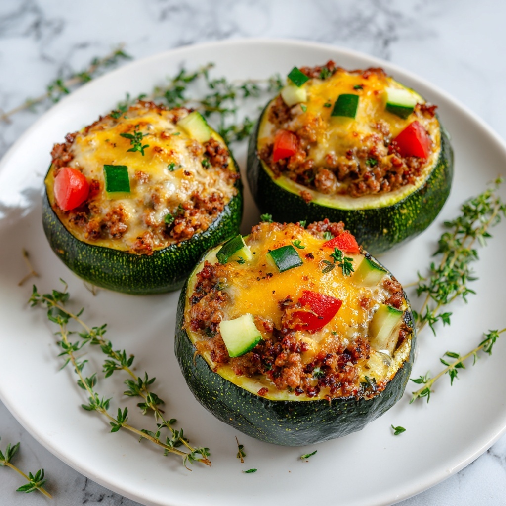 Ground Turkey Taco Stuffed Zucchini Boats Recipe - Recipe Image