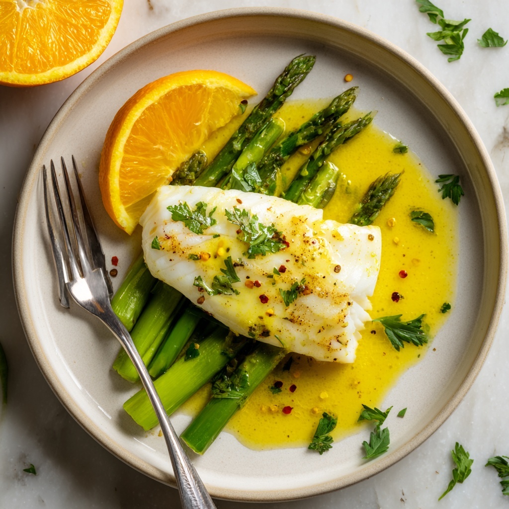 Baked Cod with Orange Beurre Blanc Recipe - Recipe Image