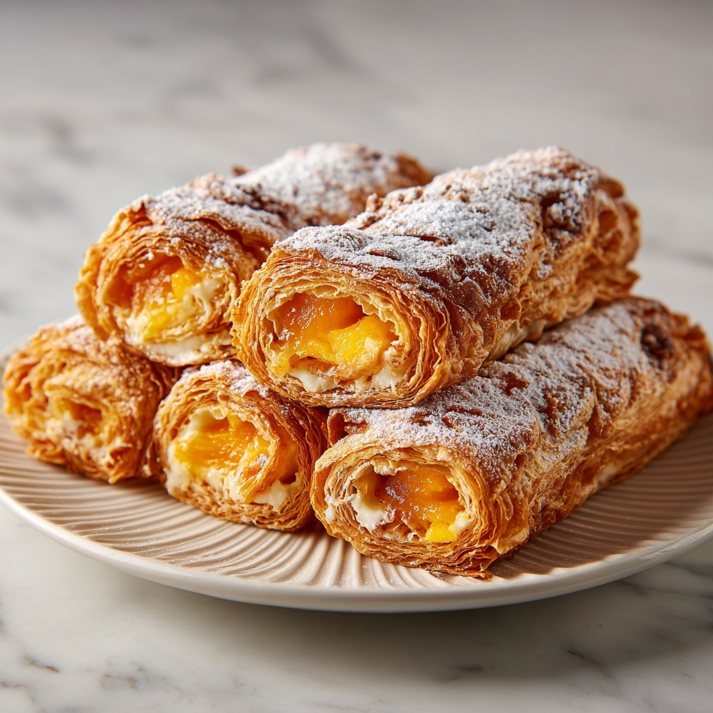 Crispy Peach Cobbler Egg Rolls: A Fun Twist Recipe - Recipe Image