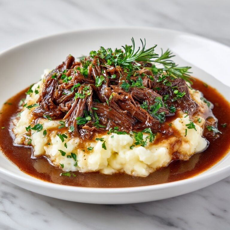 Slow Cooker BBQ Pot Roast over Cheddar Ranch Grits Recipe
