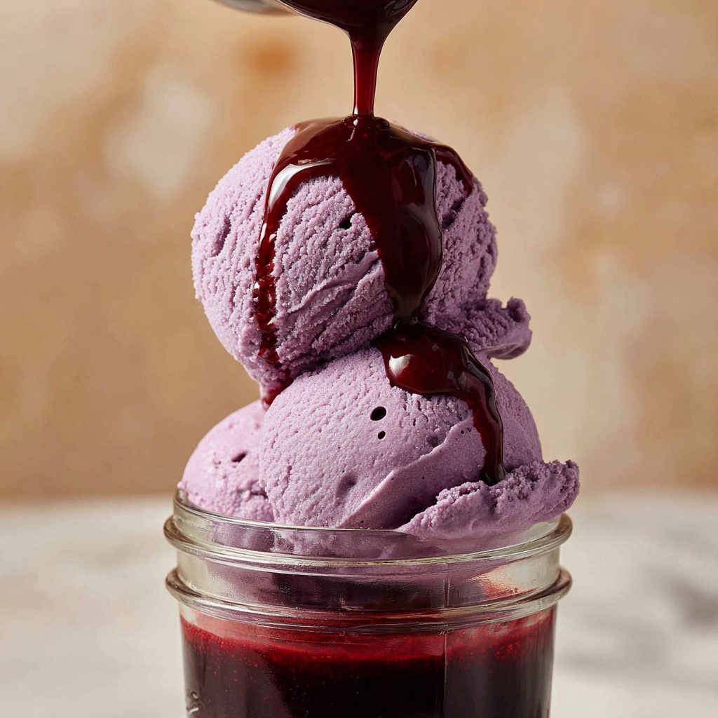 Black Cherry Vegan Ice Cream with Amaretto and Coconut Cream Recipe - Recipe Image