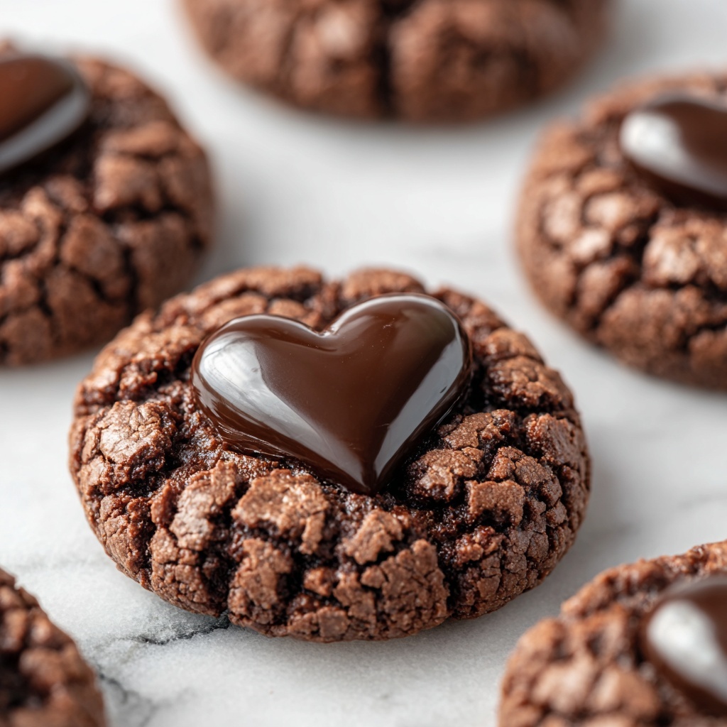 Heart-Shaped Chocolate Thumbprint Cookies Recipe - Recipe Image
