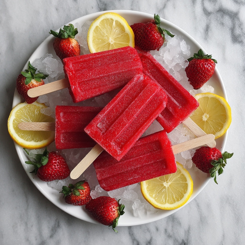 Strawberry Lemonade Popsicles Recipe - Recipe Image