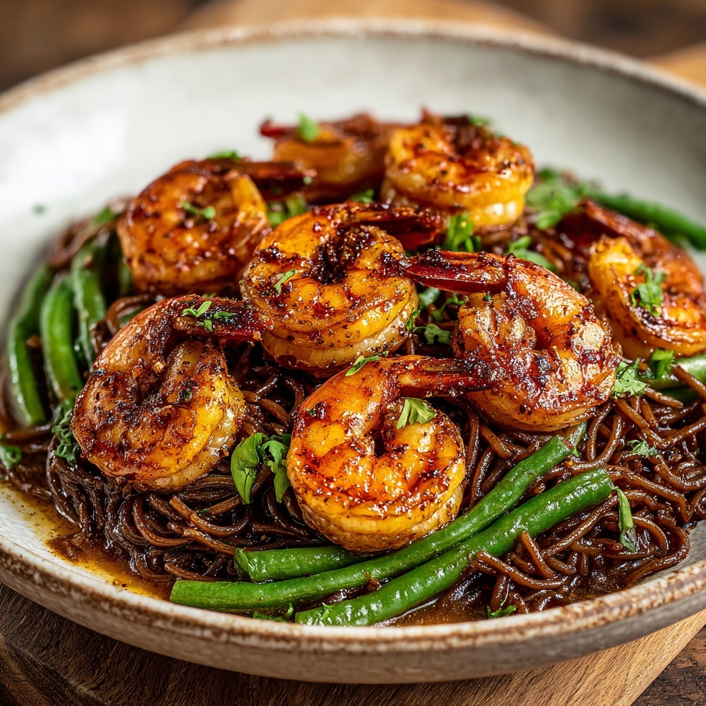 Spicy Shrimp with Stir-Fried Green Beans Recipe - Recipe Image