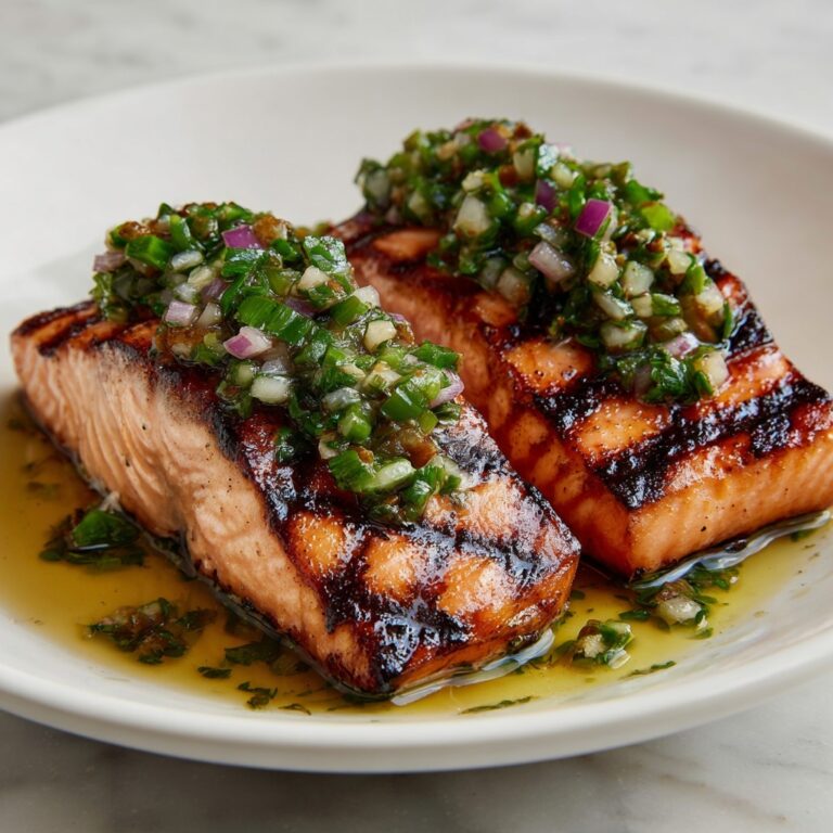 Miso Butter Salmon with Sizzled Scallion Salsa Verde Recipe