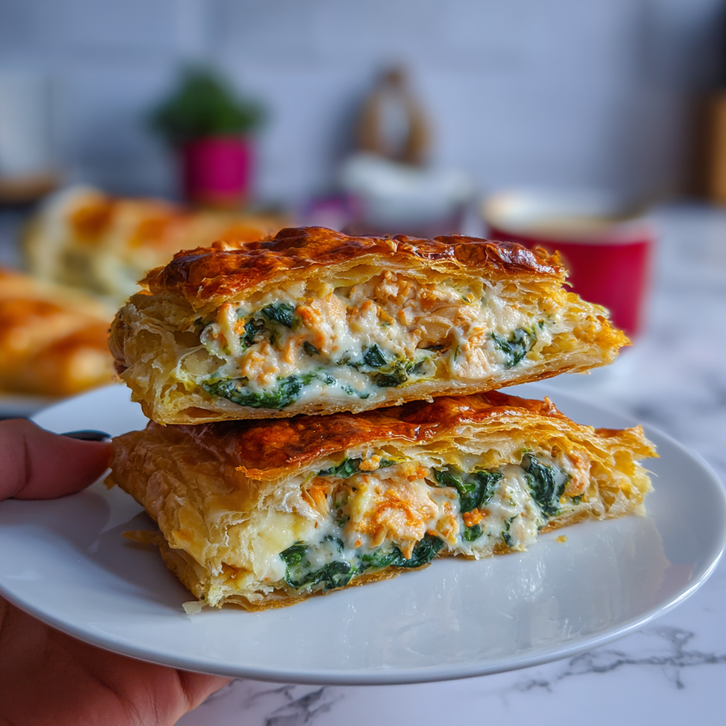 Creamy Chicken Spinach Ricotta Calzone Recipe - Recipe Image