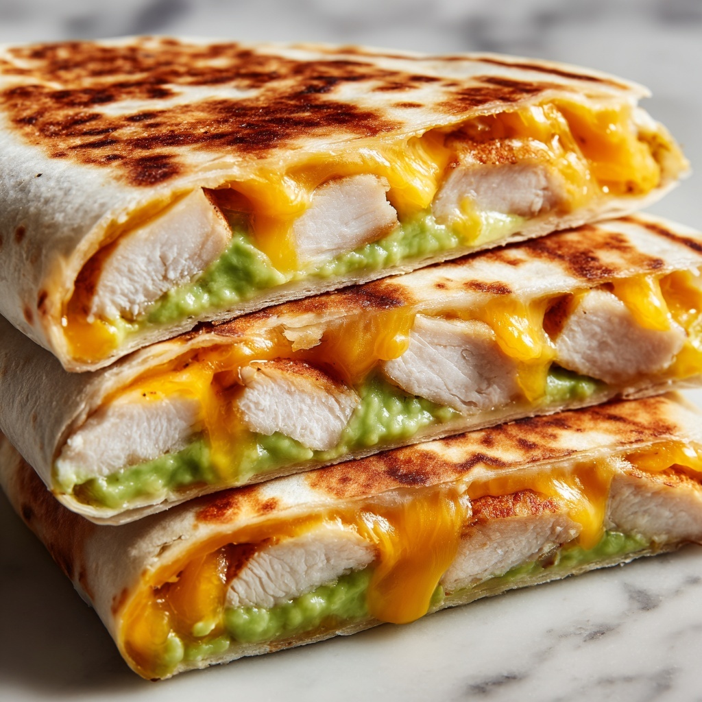 Spicy Cheesy Garlic Chicken & Avocado Wraps Recipe - Recipe Image