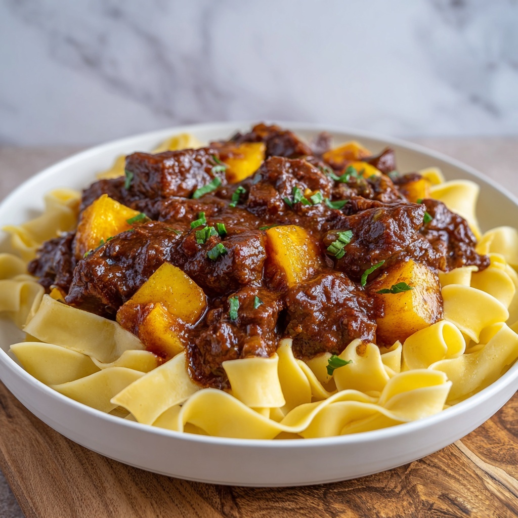 Savory Beef Tips with Buttery Noodles Recipe - Recipe Image