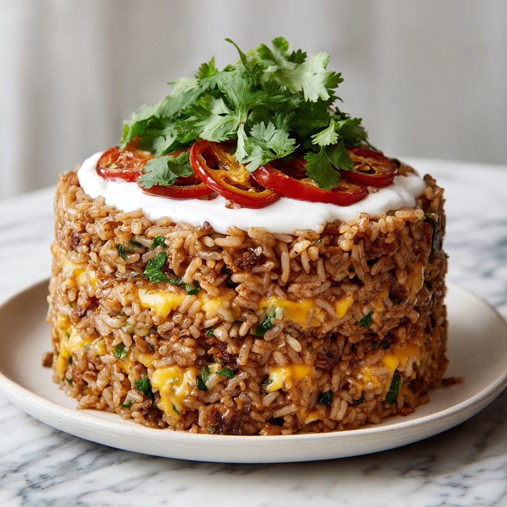 Mediterranean Falafel Rice Stack Recipe - Recipe Image