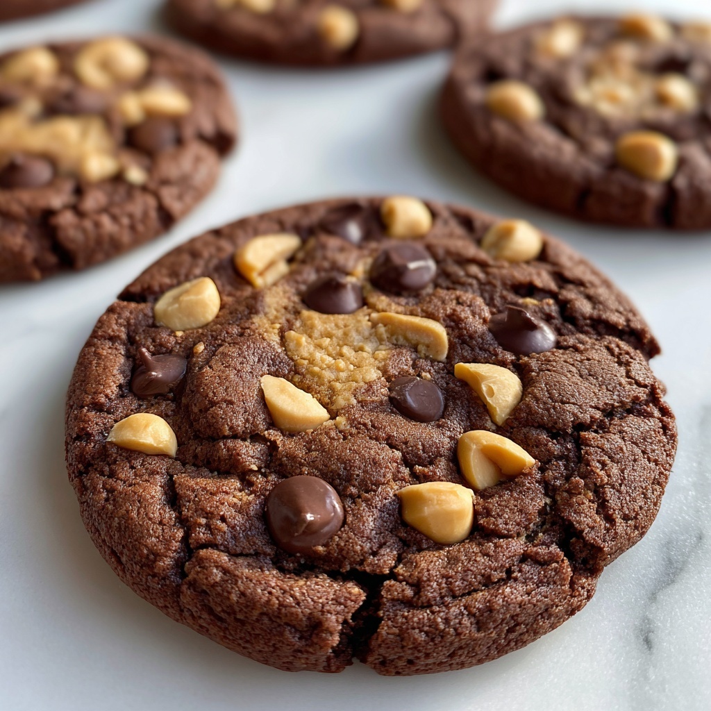 Chocolate Peanut Butter Chocolate Chip Cookies Recipe - Recipe Image