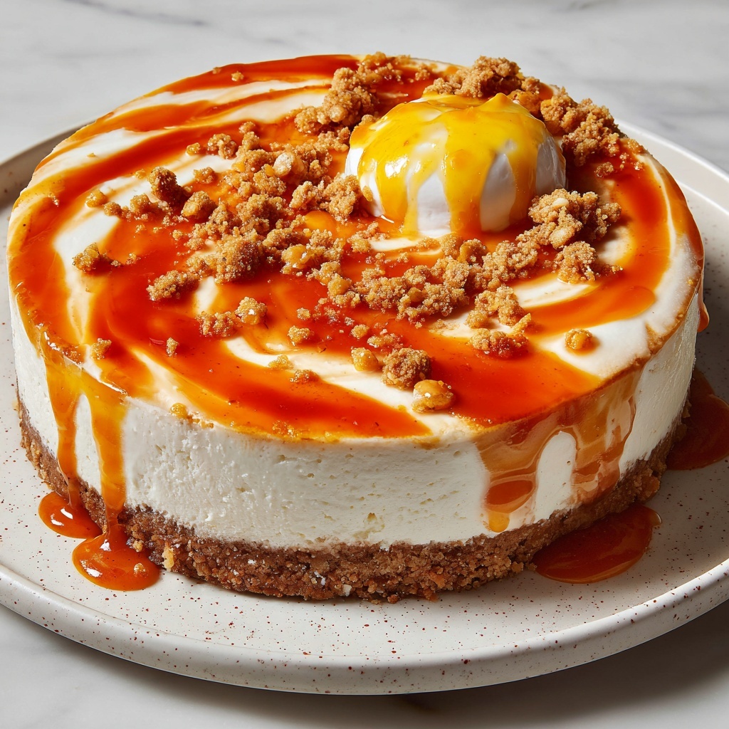 No-Bake Mango Swirl Cheesecake Recipe - Recipe Image