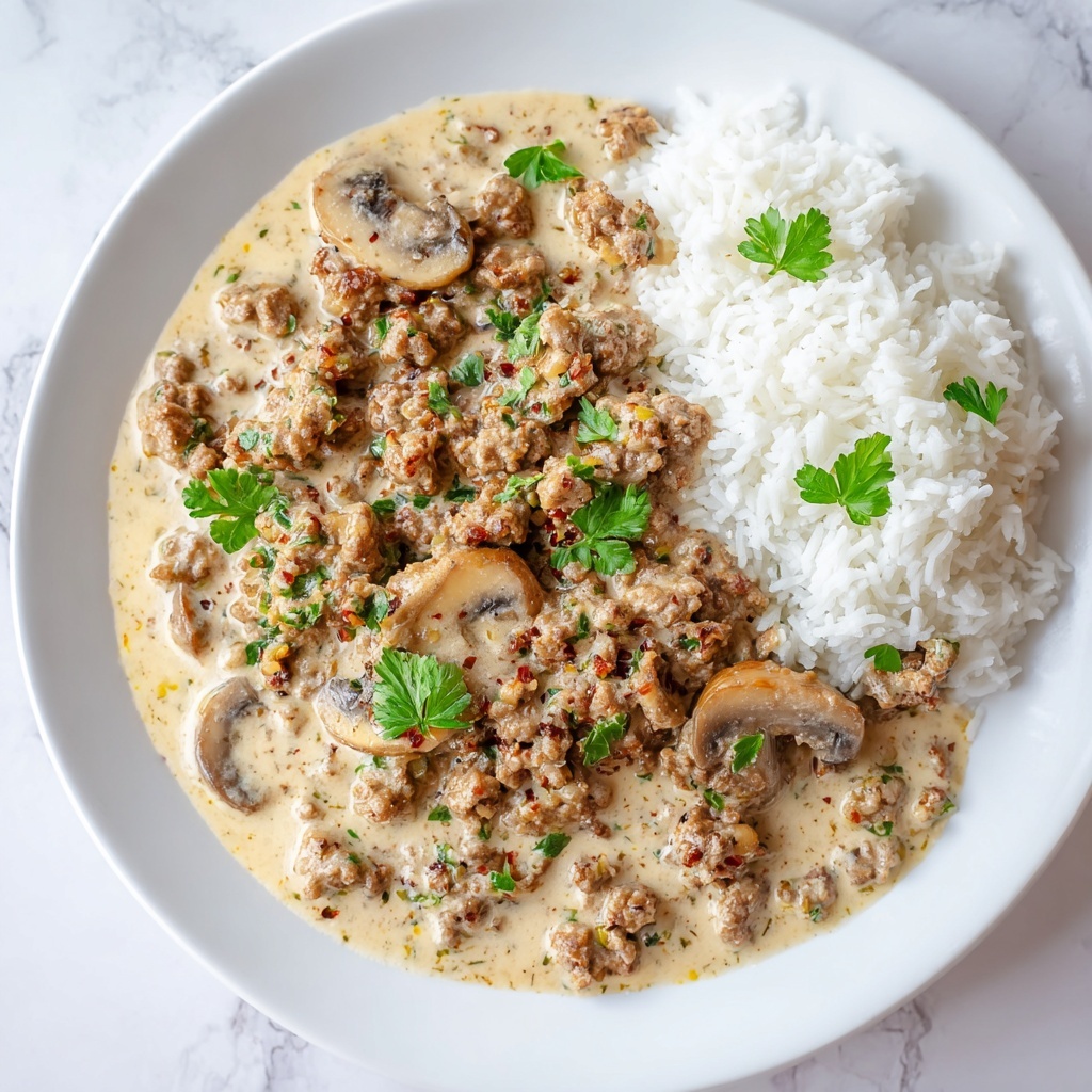 Ground Beef Stroganoff and Rice Recipe - Recipe Image