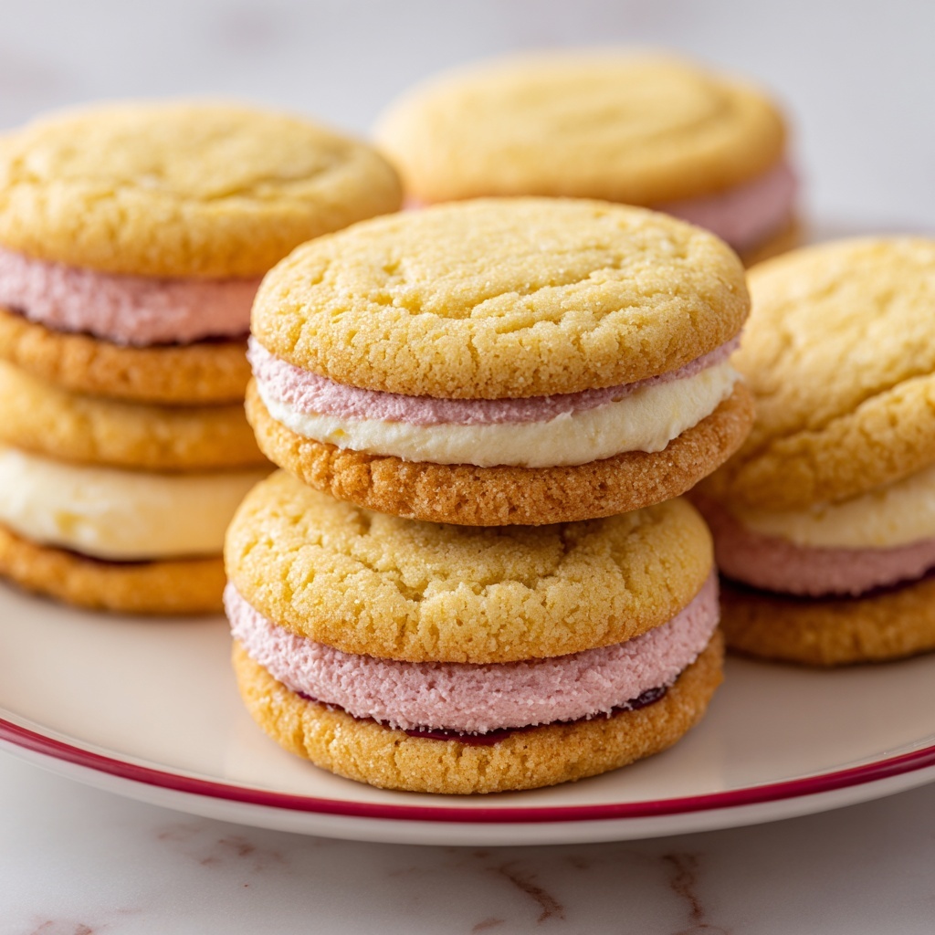Lemon Strawberry Cheesecake Sandwich Cookies Recipe - Recipe Image