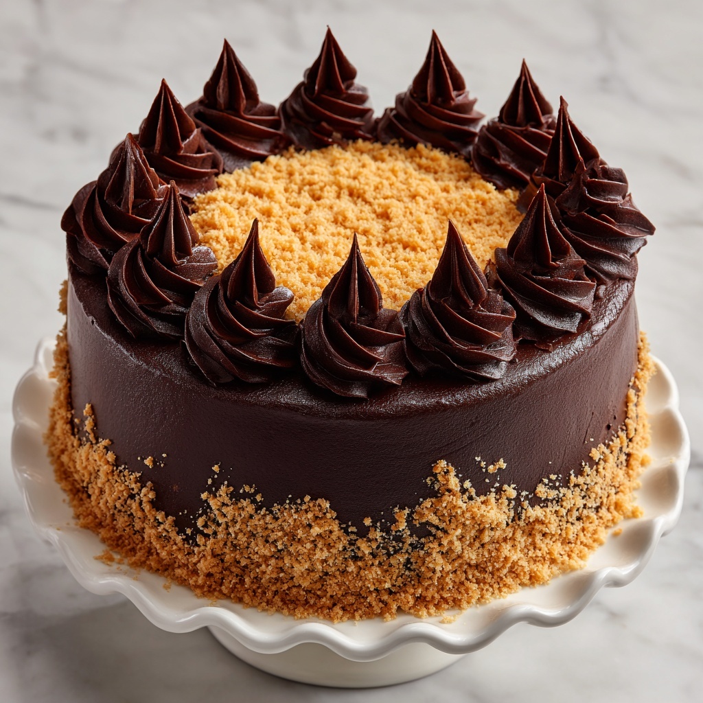 Chocolate German Cake with Coconut-Pecan Filling and Chocolate Buttercream Recipe - Recipe Image