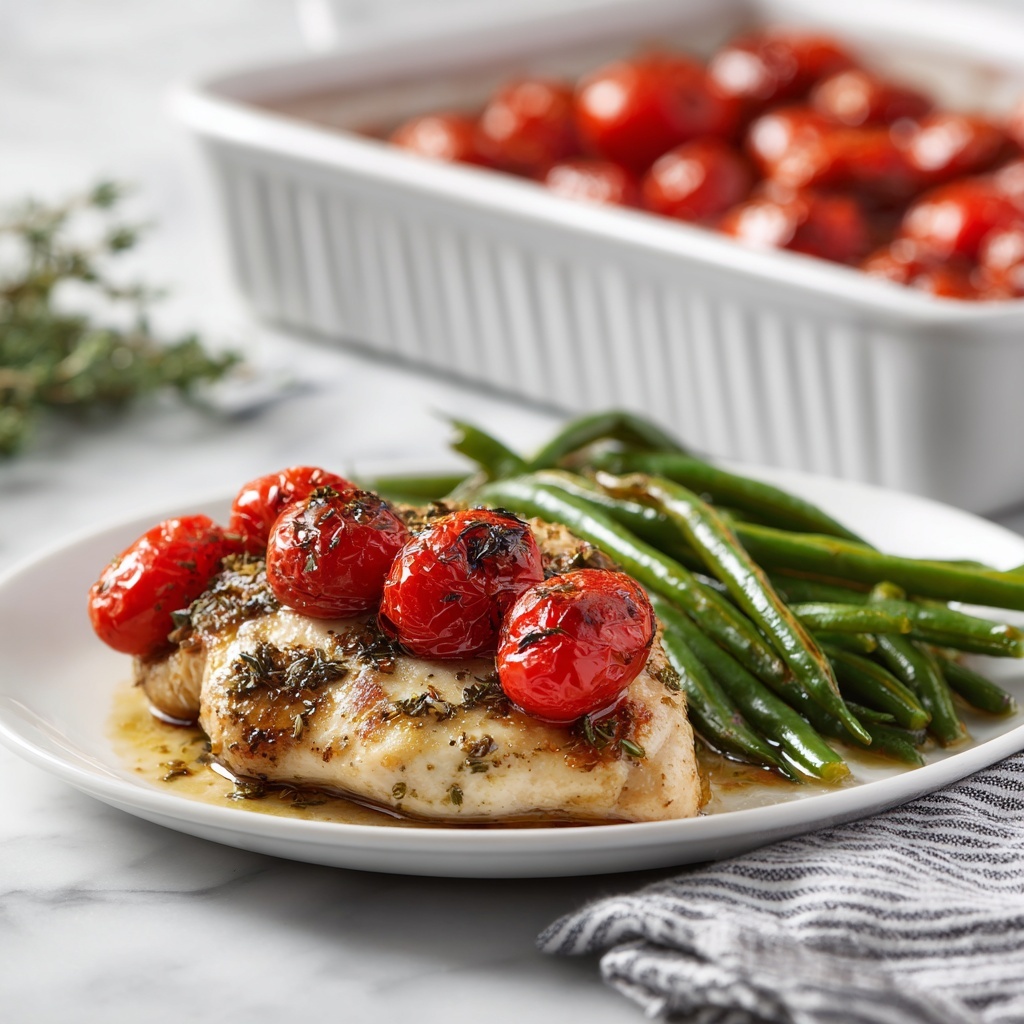 Oven Baked Balsamic Chicken with Cherry Tomatoes Recipe - Recipe Image