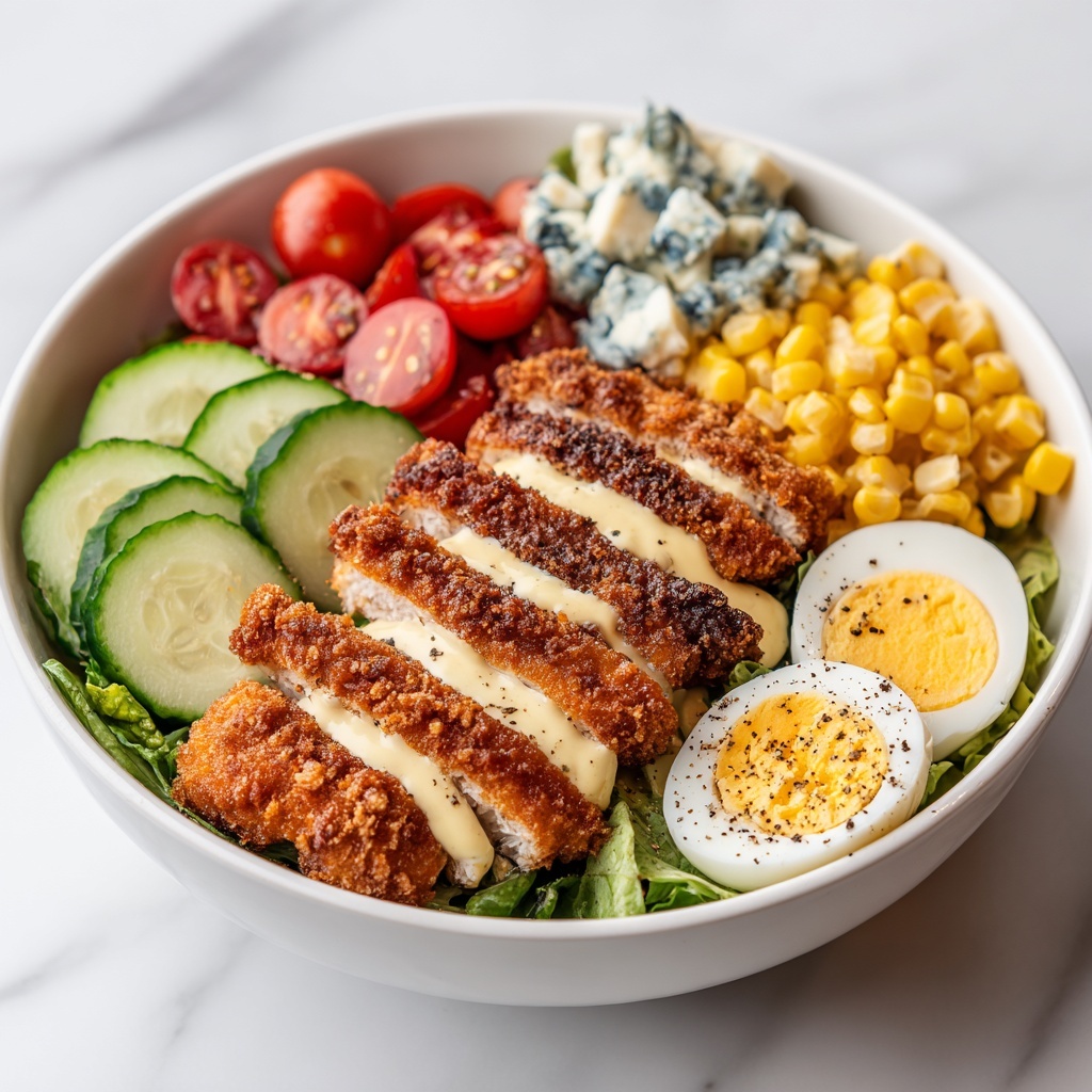 Crusted Chicken Cobb Salad with Honey Mustard Dressing Recipe - Recipe Image
