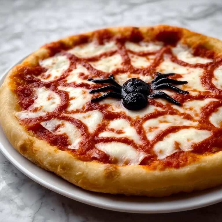 Spiderweb Pizzas with Olive Spiders Recipe