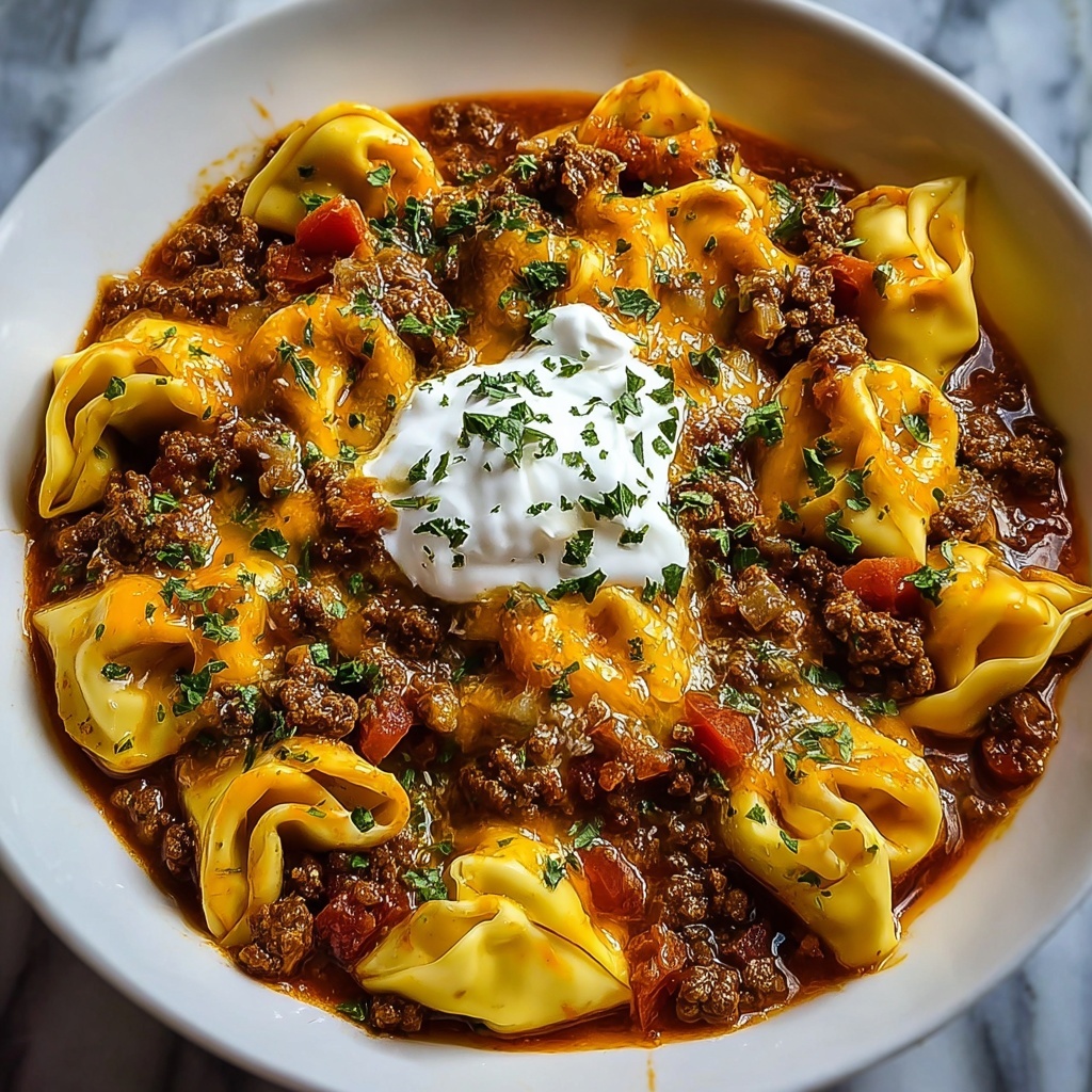 Cheesy Beef Enchilada Tortellini Bake Recipe - Recipe Image