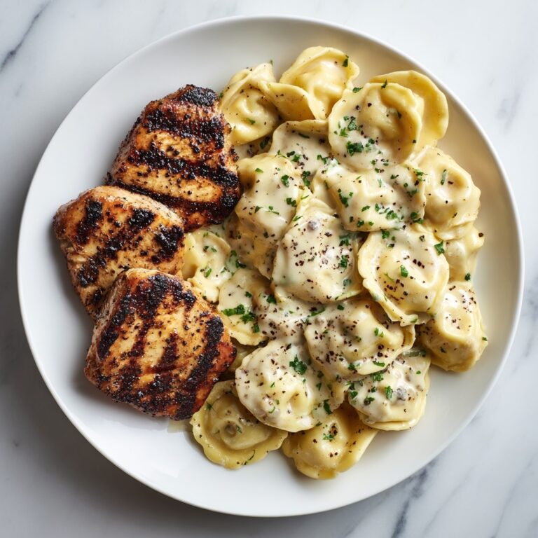 Asiago Tortellini Alfredo with Grilled Chicken Recipe