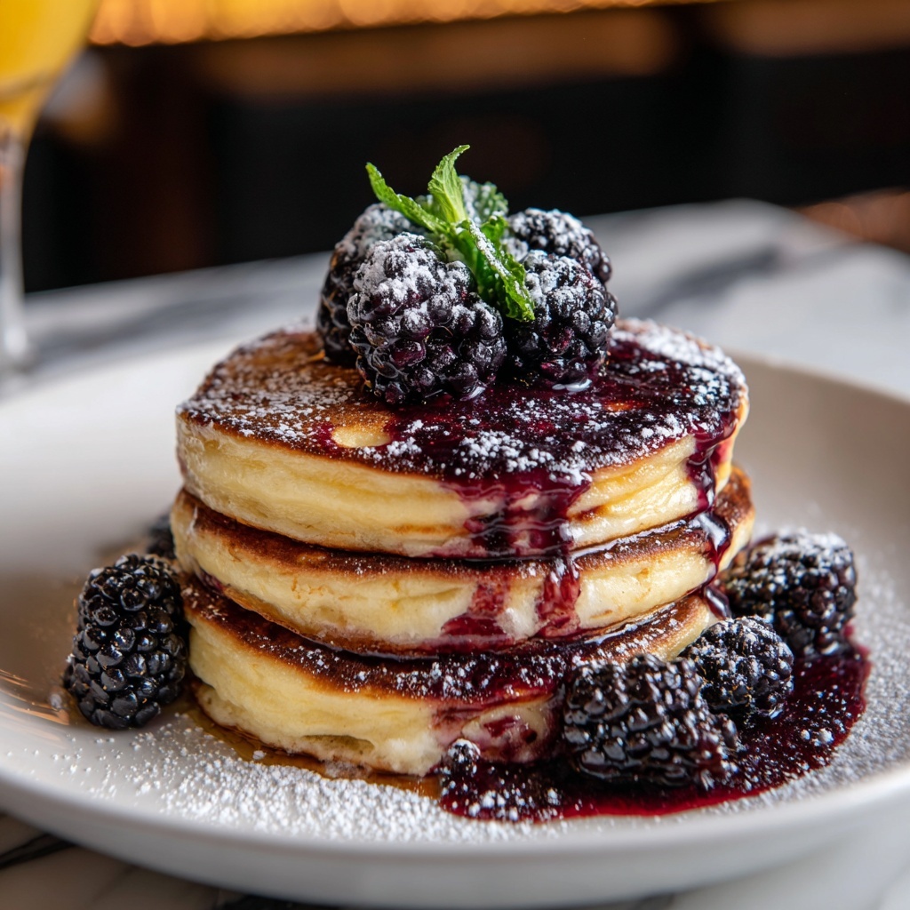 Cream Cheese Stuffed Blackberry Compote French Toast Recipe - Recipe Image