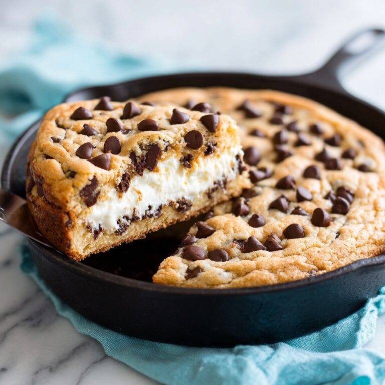 Chip Skillet Cookie with Cheesecake Filling Recipe
