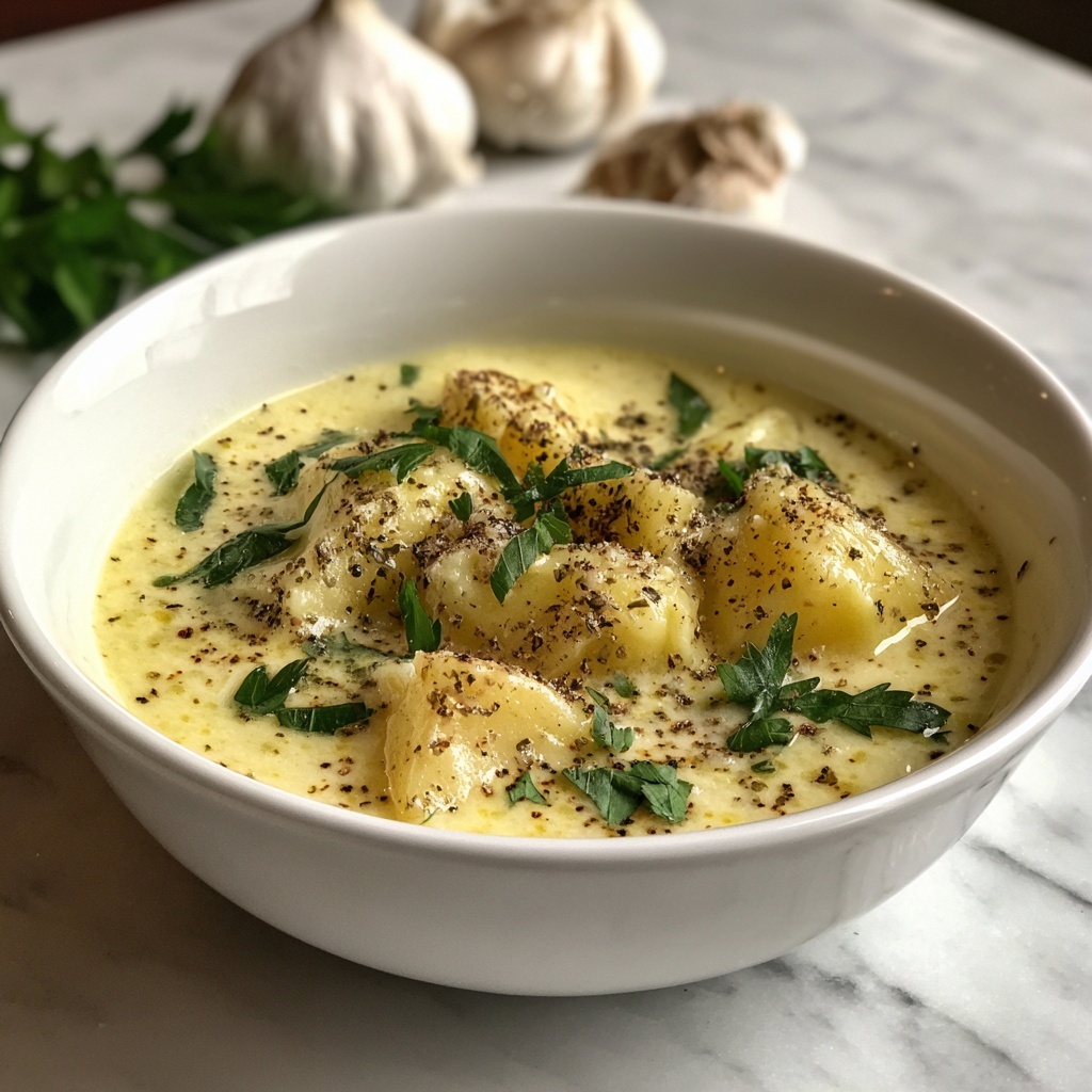 Roasted Garlic Potato Soup Recipe - Recipe Image