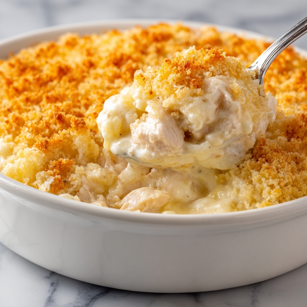Chicken Rice Casserole with Creamy Chicken and Ritz Cracker Topping Recipe - Recipe Image