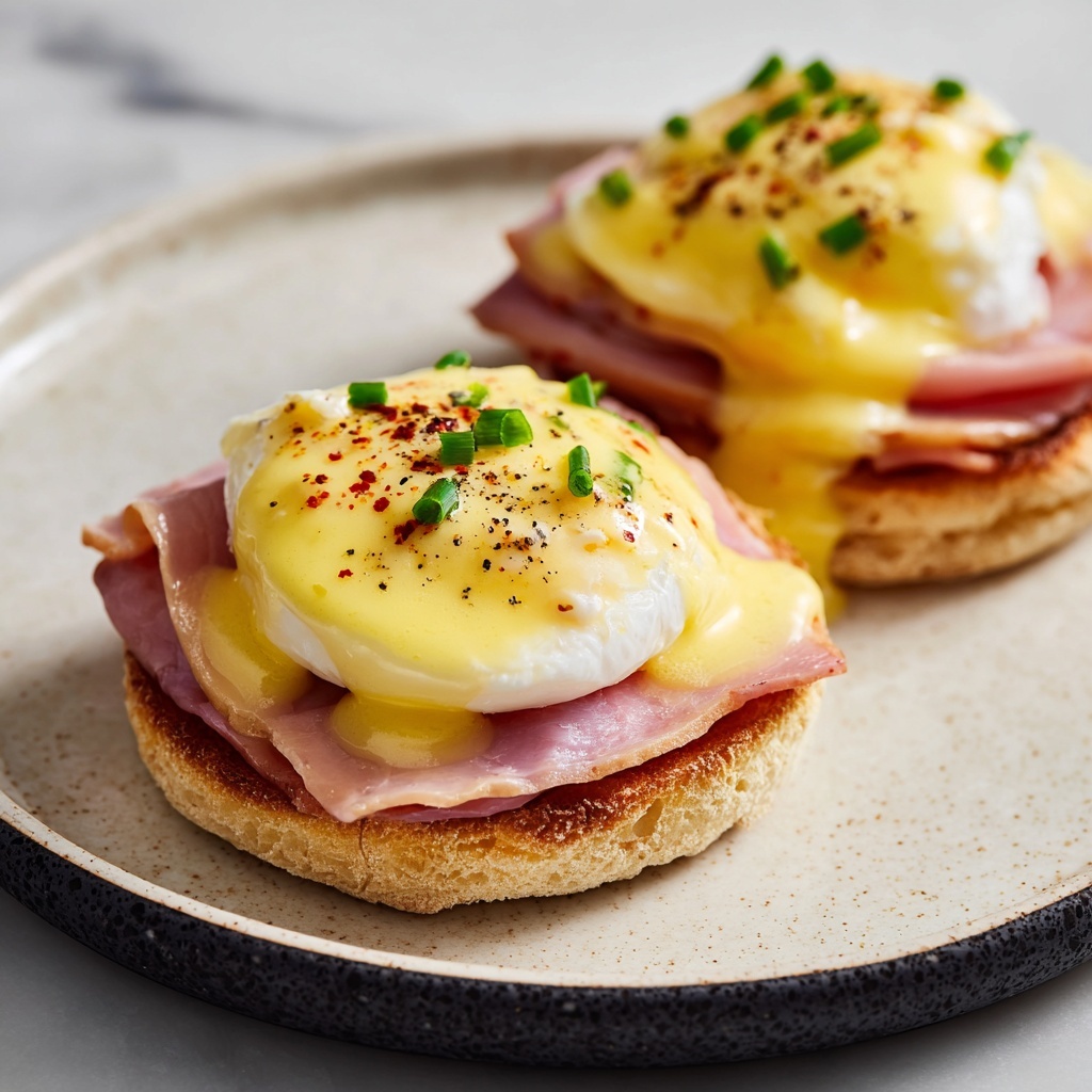 Classic Eggs Benedict with Canadian Bacon and Hollandaise Sauce Recipe - Recipe Image