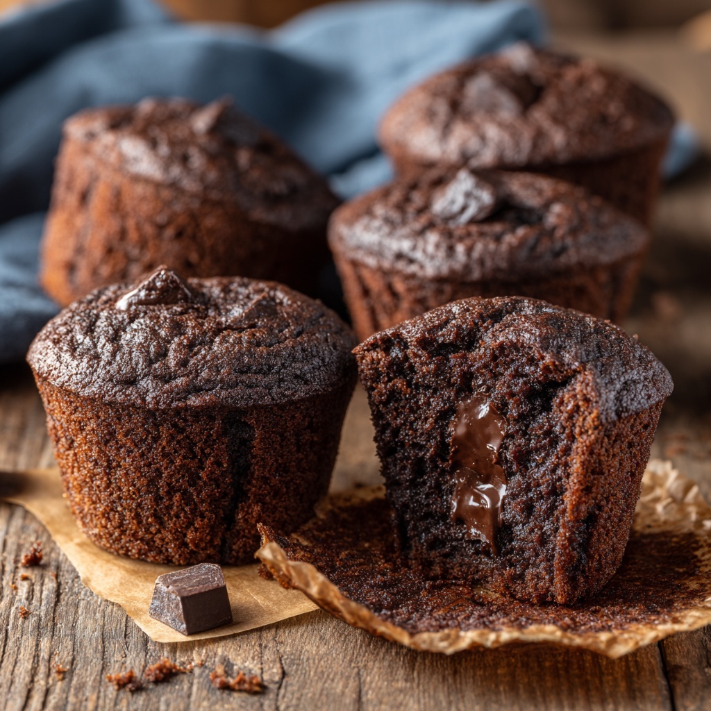 Chocolate Chocolate Chip Muffins Recipe - Recipe Image